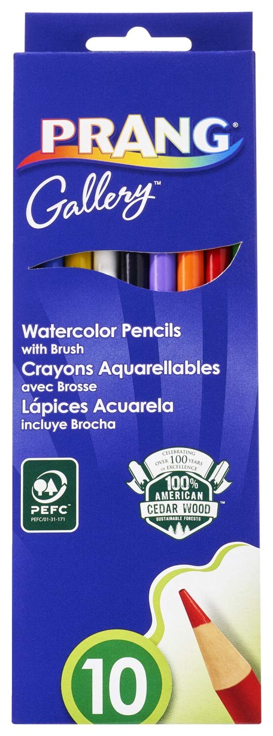 Prang Watercolor Colored Pencils, Includes 10 Count (Pack of 1), Multicolored
