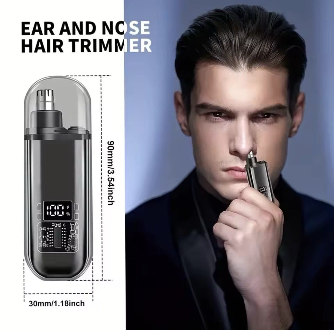 USB Rechargeable Nose Ear Hair Trimmer Electric Facial Groomer for Men And Women