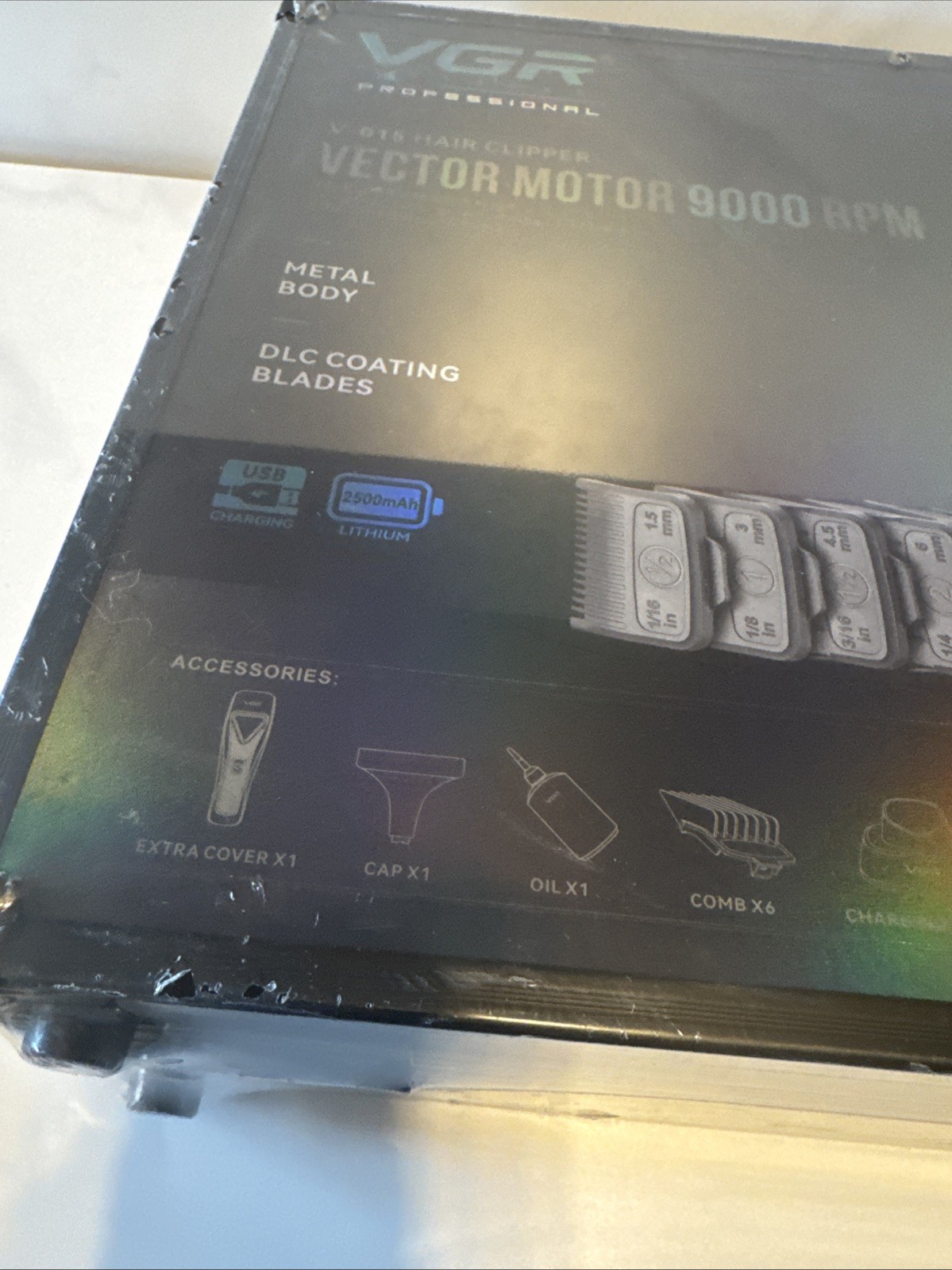VGR Voyager 015 Professional Cordless Hair Clippers 9000 RPM Vector Motor Metal
