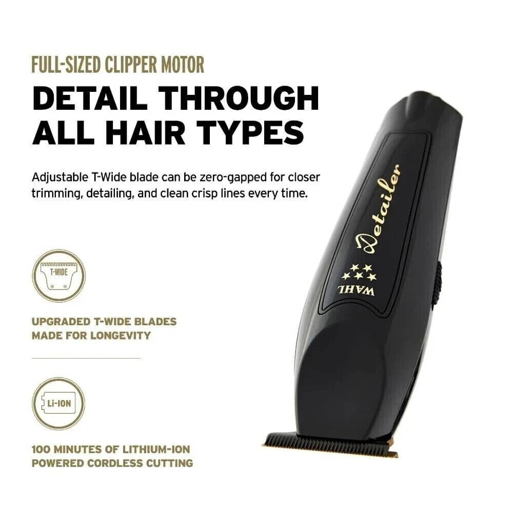 Wahl Cordless Barber Combo Clipper/Detailer Trimmer – Black (3025397)