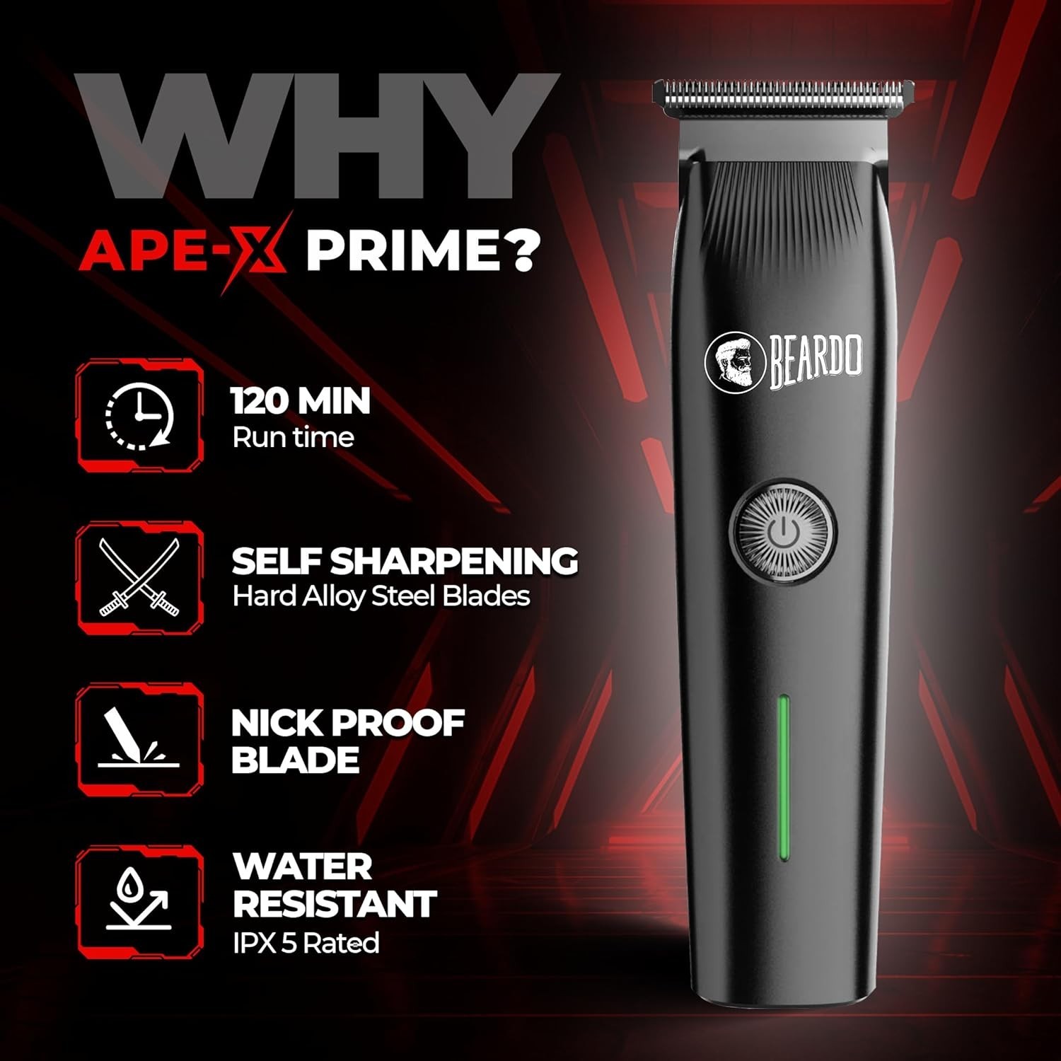 Beardo Ape-X Prime 3-in-1 Trimmer,BDECB759,Black