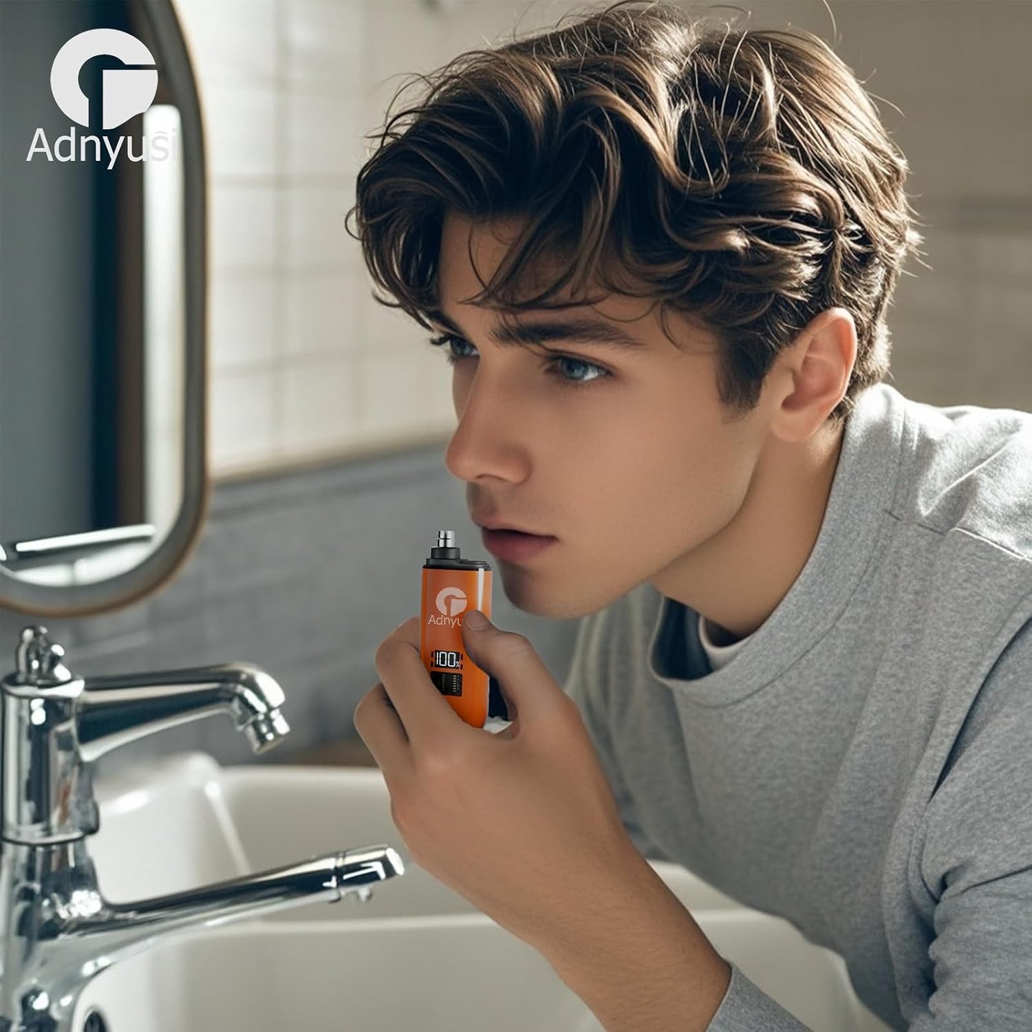 Nose Hair Trimmer USB Rechargeable LED Display Stainless Steel Portable Safe