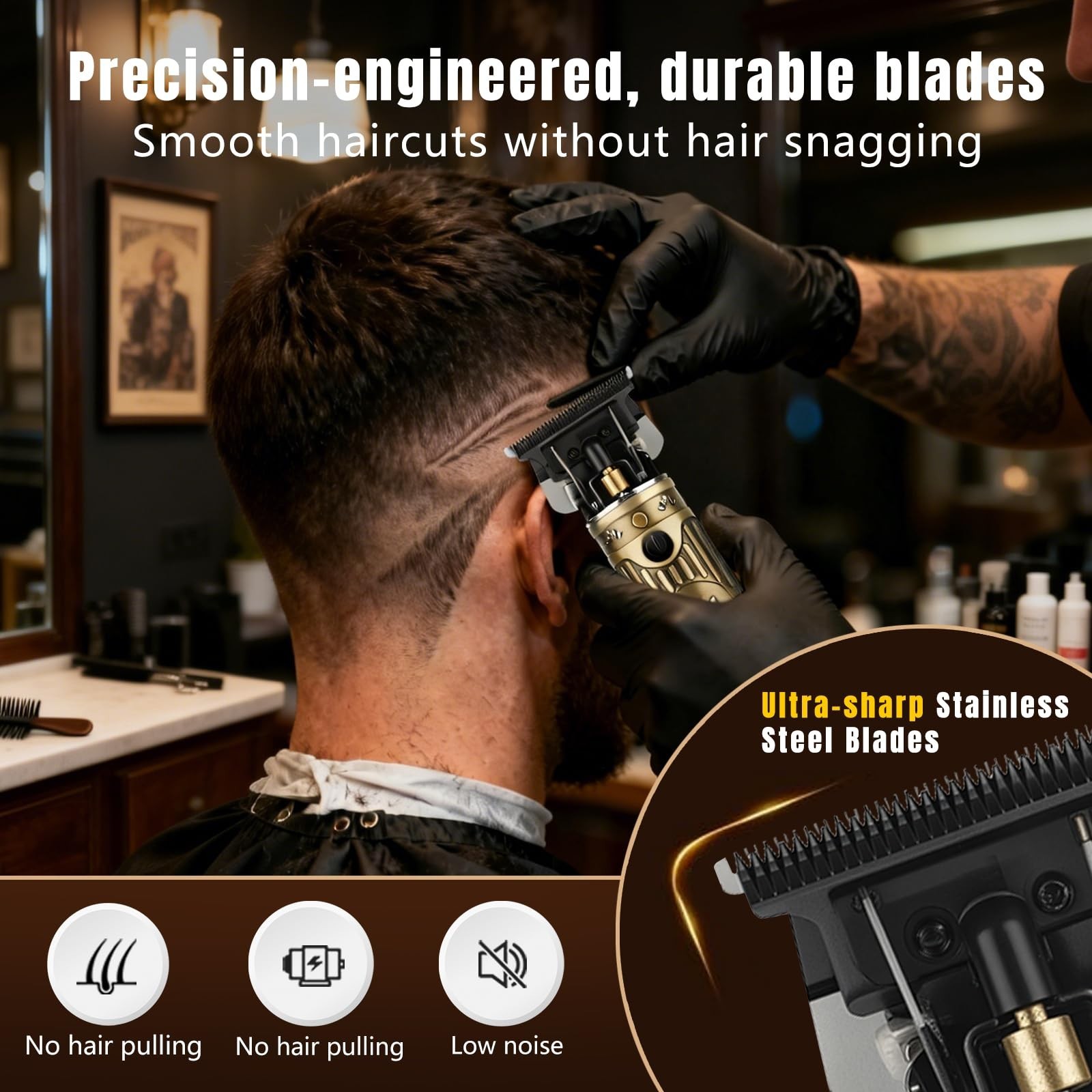 Bomxin Hair Clippers 4 in 1 Beard Trimmer Foil Shaver Barber Kit for Men