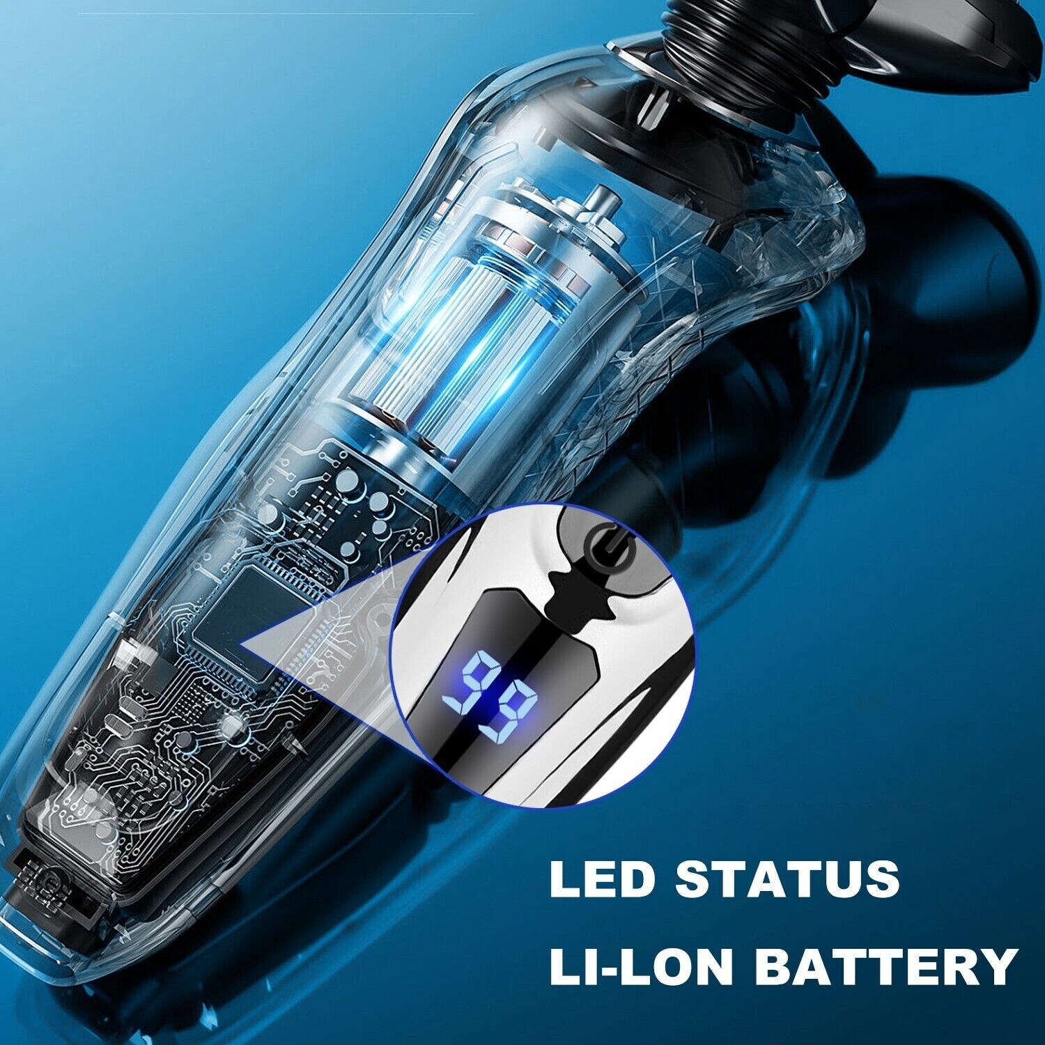Men’s Razor Rotary Waterproof Electric Shaver Pop-Up Trimmer Wet Dry Cordless US