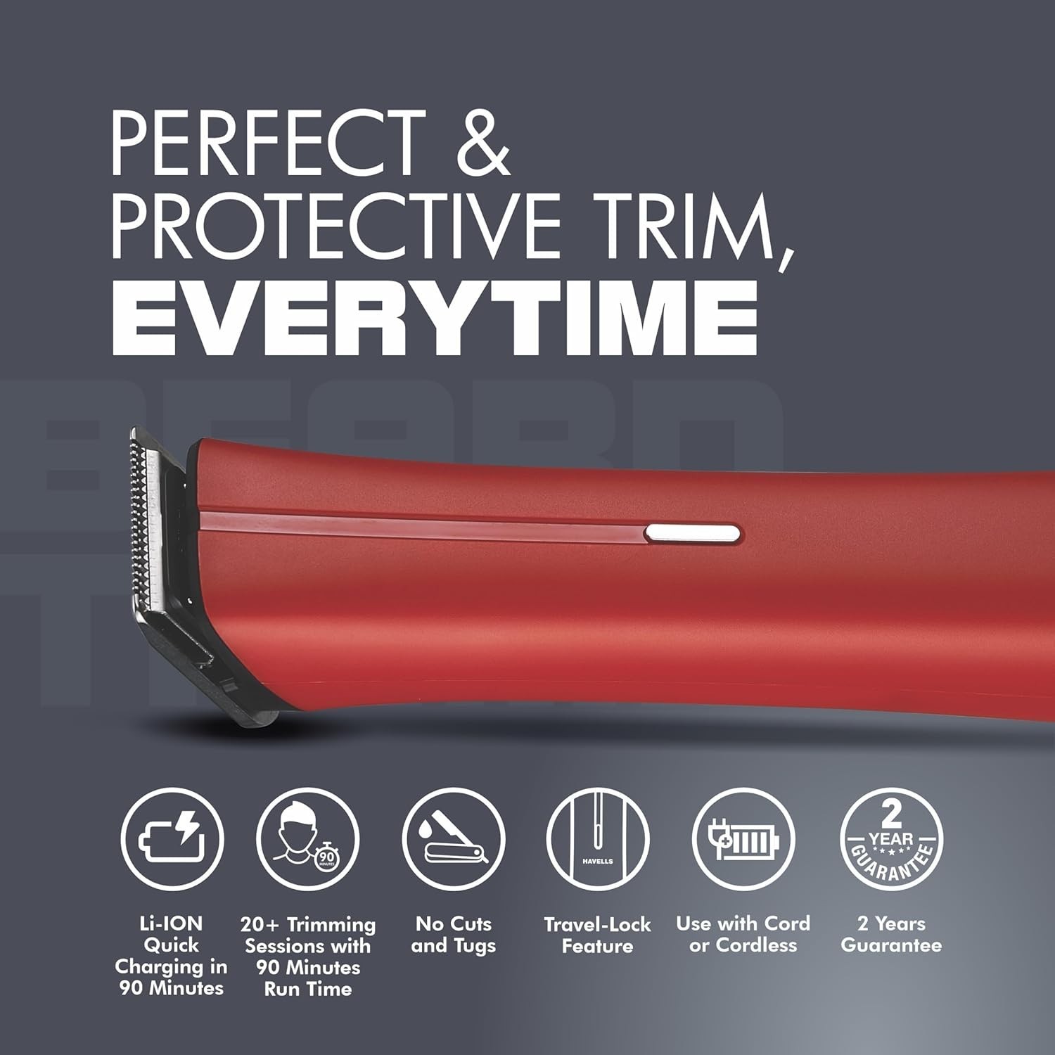 Havells Bt6111 Beard Trimmer, BT6111,Red