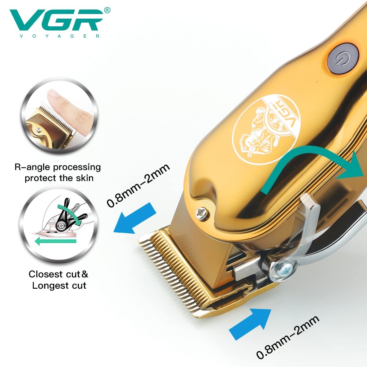 VGR Model 1 Gold Professional Beard and Hair Trimmer Clipper / FREE SHIPPING