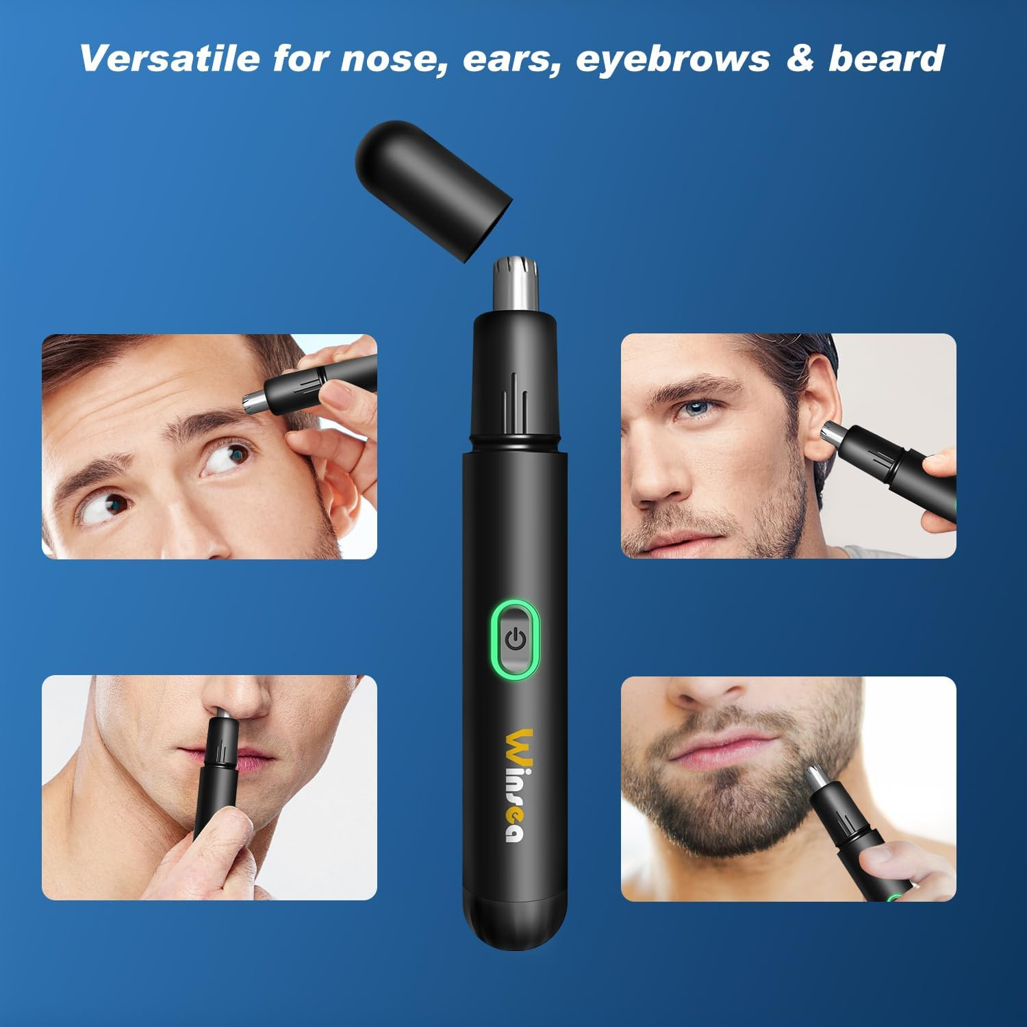 Precision Nose Hair Trimmer – 360° Safe & Efficient Electric Trimming, USB Recha