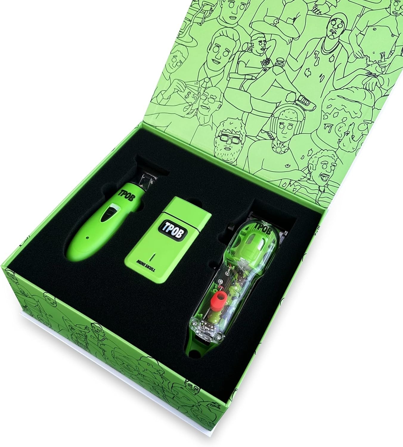 Slime 2 Barber Hair Clippers Trimmer Shaver Set for Men with Matte Green Case