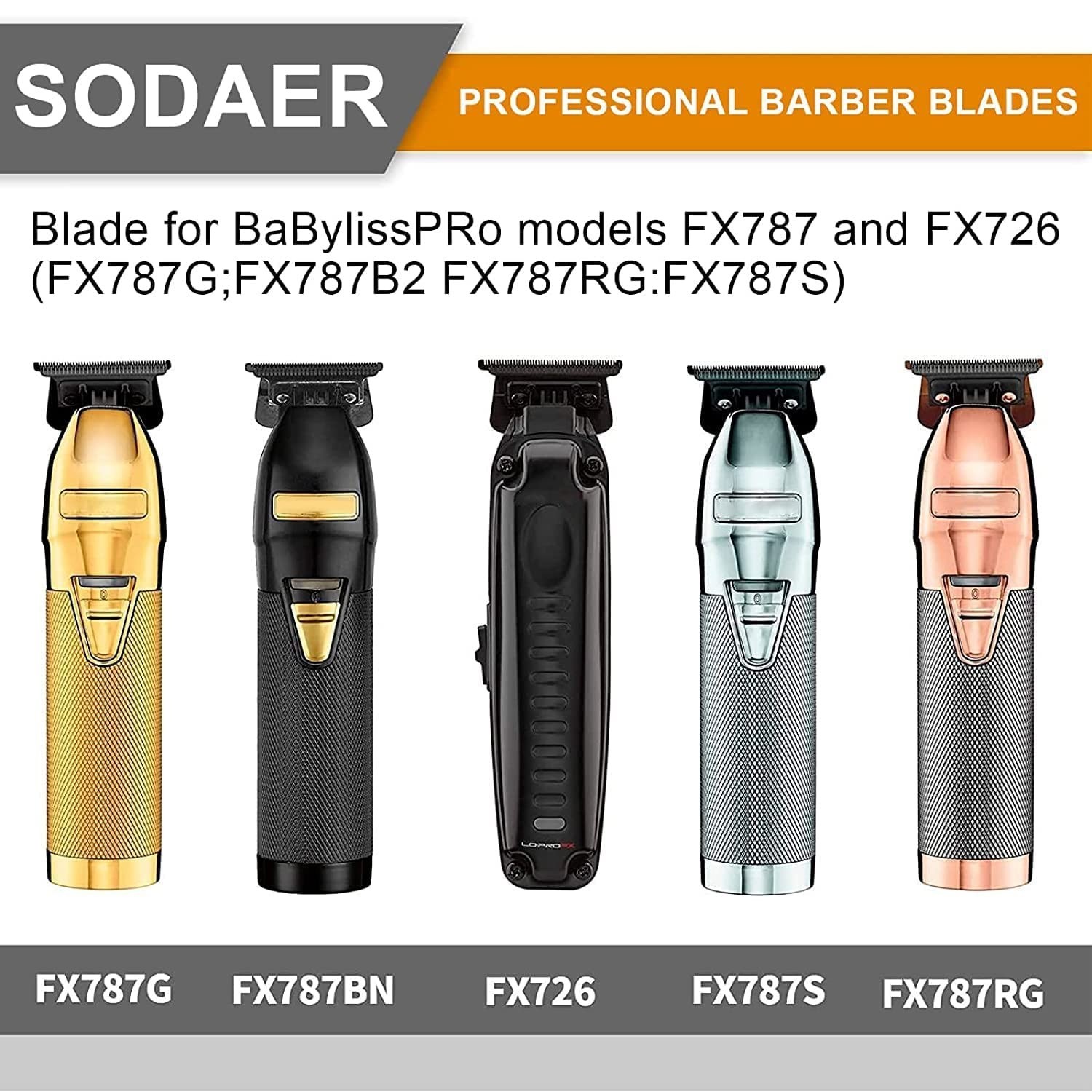3 High-Performance Stainless Steel Replacement Blades for FX787 & FX726 Trimmers