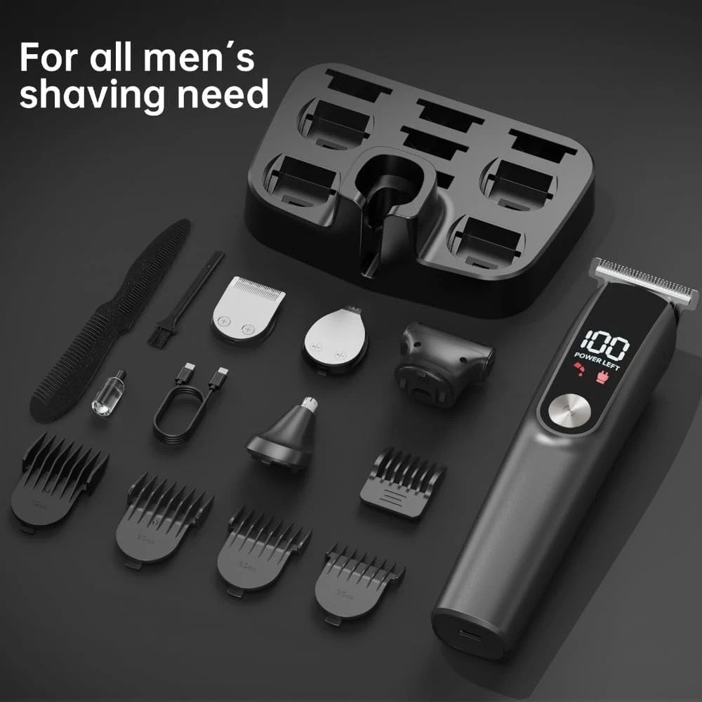 Beard Trimmer for Men, Electric Razor for Nose, Body, Face and Mustache, 5-In-1