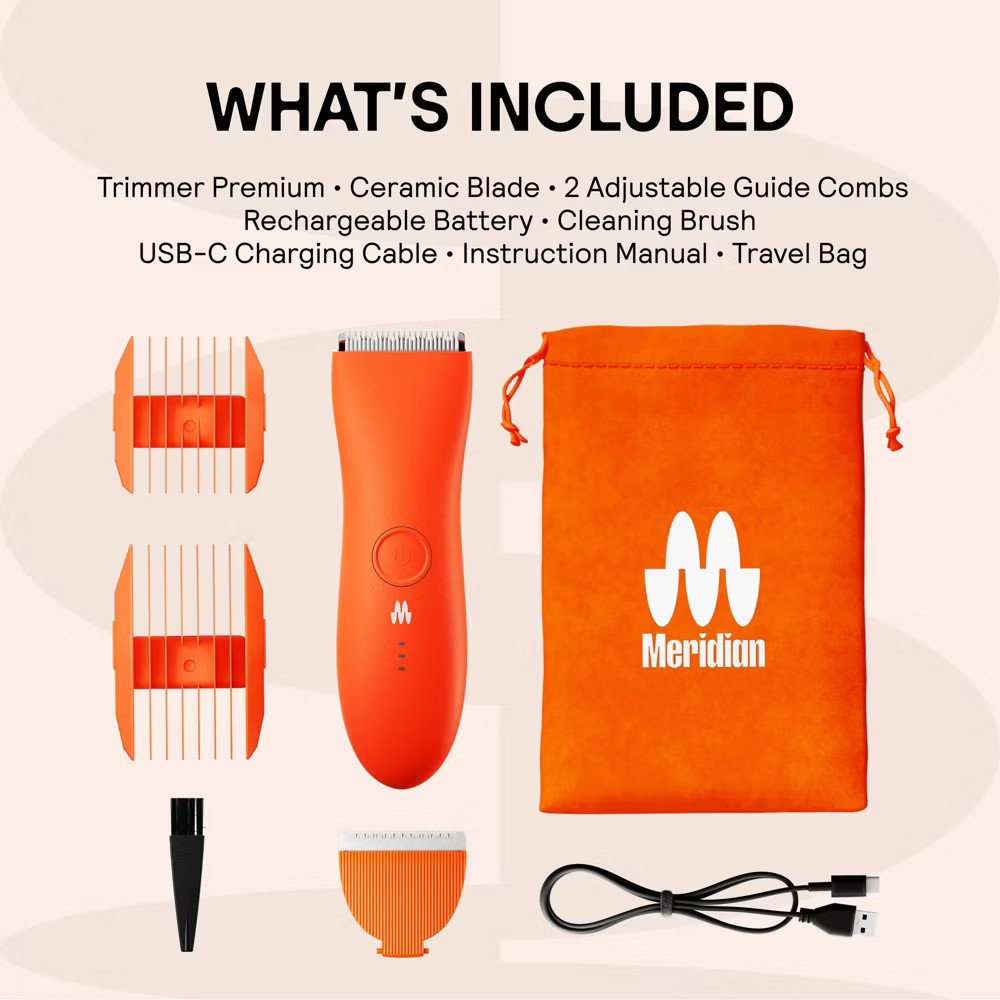 MERIDIAN Trimmer Premium, Pubic & Body Hair Trimmer for Men & Women,