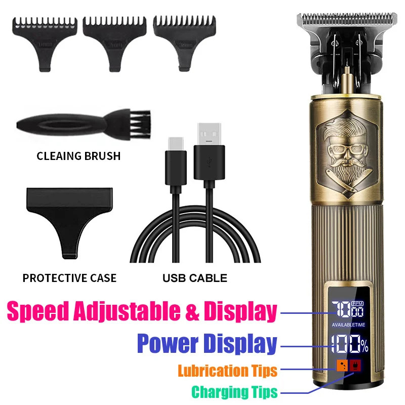 2026 Electric Hair Clipper Machine Cordless Trimmer portable USB Fast Charging H