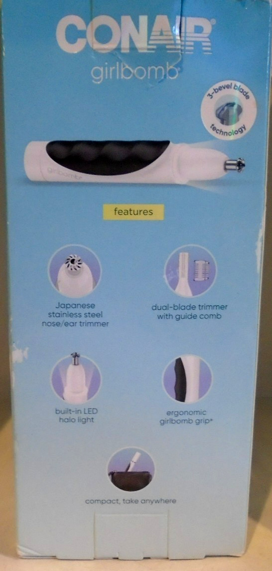 Conair Girlbomb Nose Ear Face & Brow Trimmer Set w/ LED Light