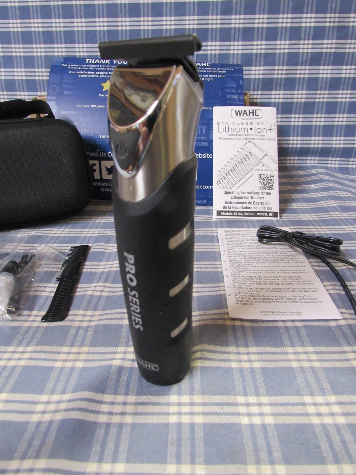 Wahl 3026017 Pro Series Stainless Steel Lithium lon Beard Trimmer FREE SHIPPING.