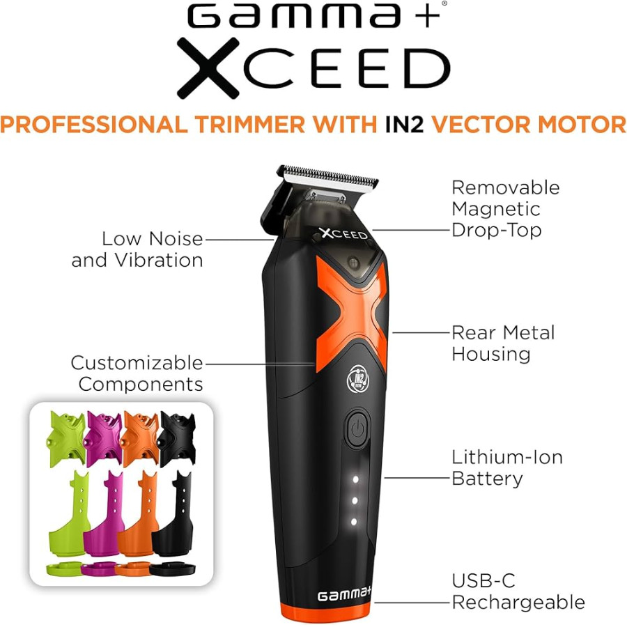 Gamma XCEED IN2 Vector Motor Cordless Clipper + Trimmer + Shaver | SET