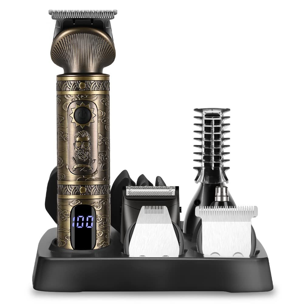 7-in-1 Beard Trimmer Kit, Cordless Hair Clipper, T-Blade Electric Shaver & Groom