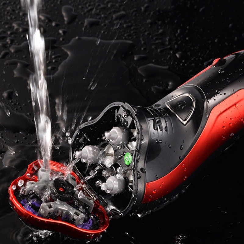Men’s Razor Rotary Waterproof Electric Shaver Pop-Up Trimmer Wet Dry Cordless