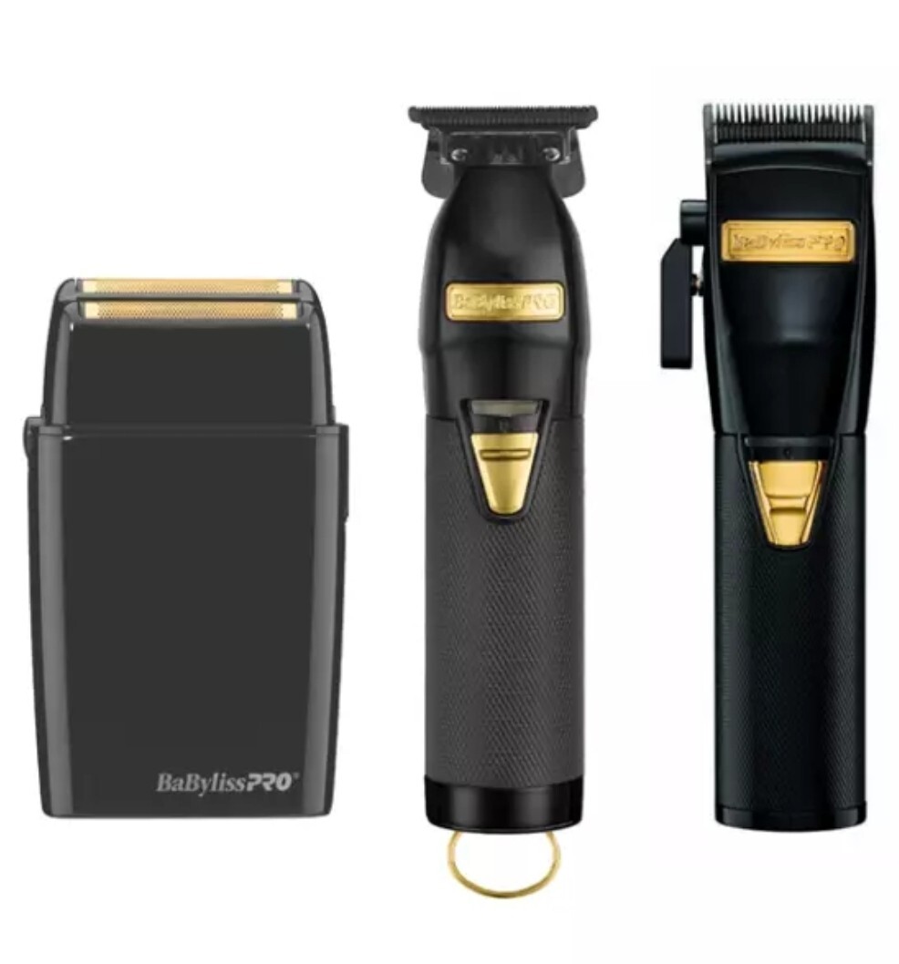 Babyliss Pro BLACK FX FX02SHAVER, FX870BN Clipper & FX787BN Trimmer Combo