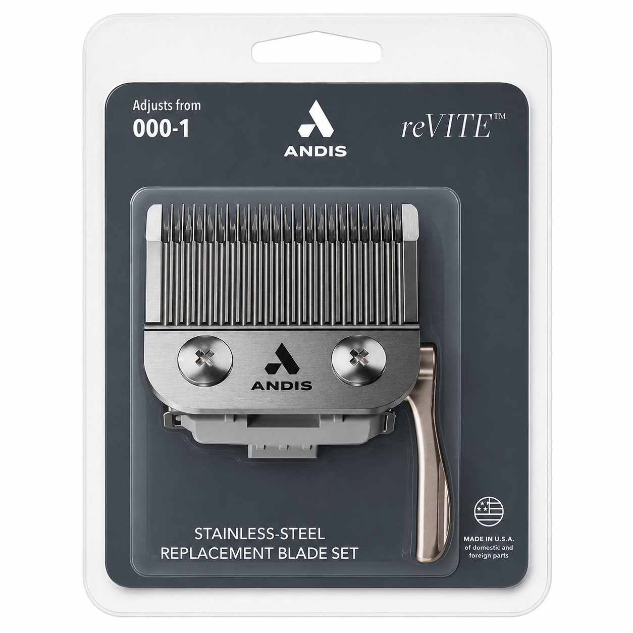 Andis reVITE Stainless Steel Replacement Taper Blade Fits reVITE Clipper 86010