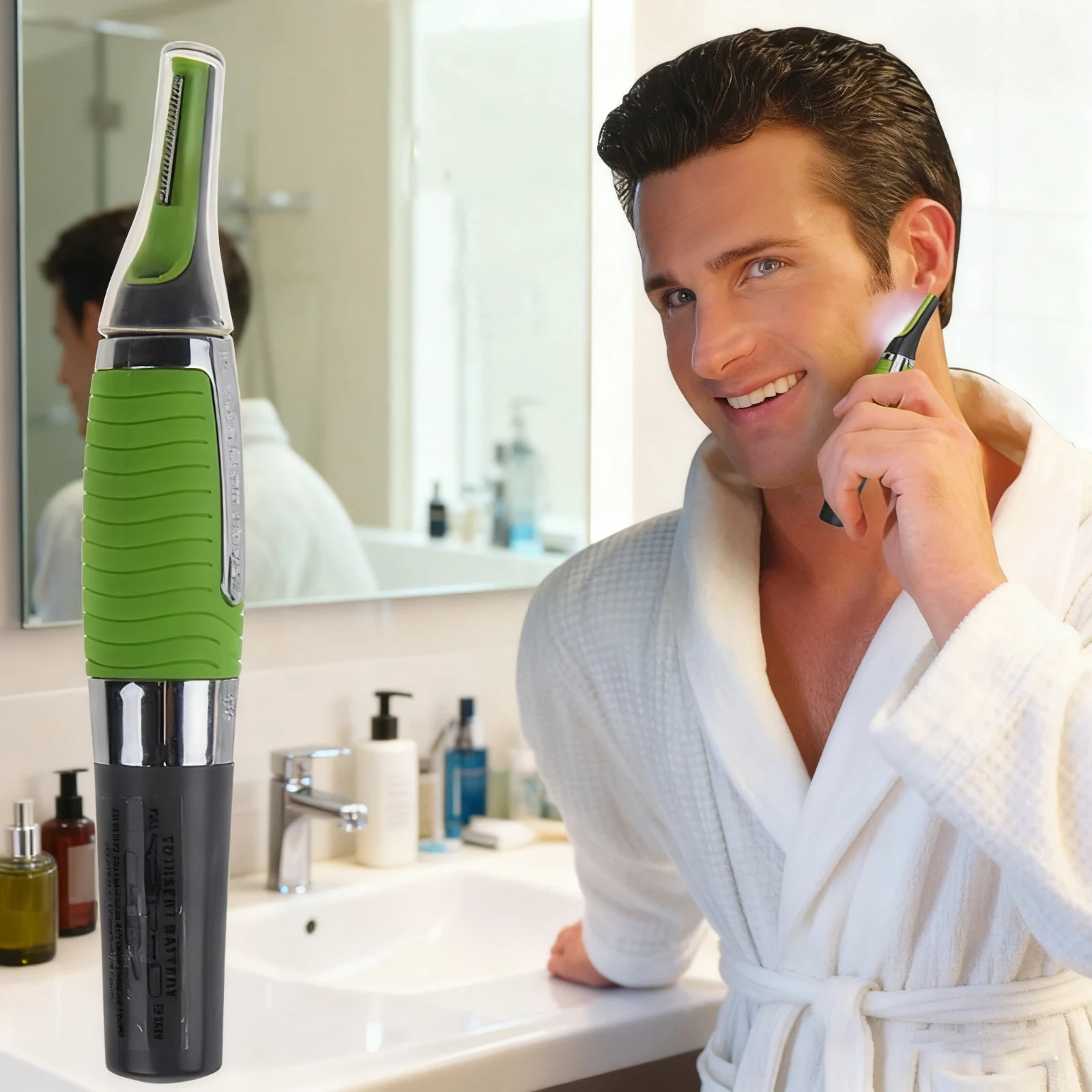 Hot Men Nose Ear Face Neck Eyebrow Hair Mustache Beard Trimmer Shaver Clipper PE