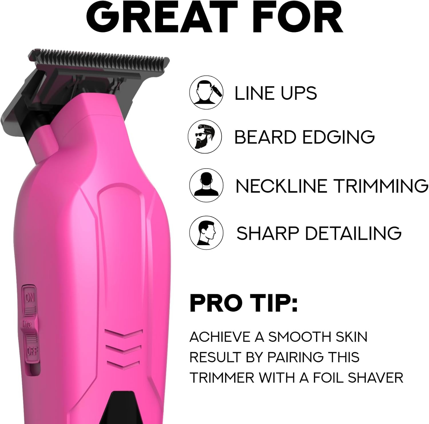 Vader Lite ST3700 – Cordless Barber Liner & Beard Trimmer with Zero-Gap DLC T-Bl