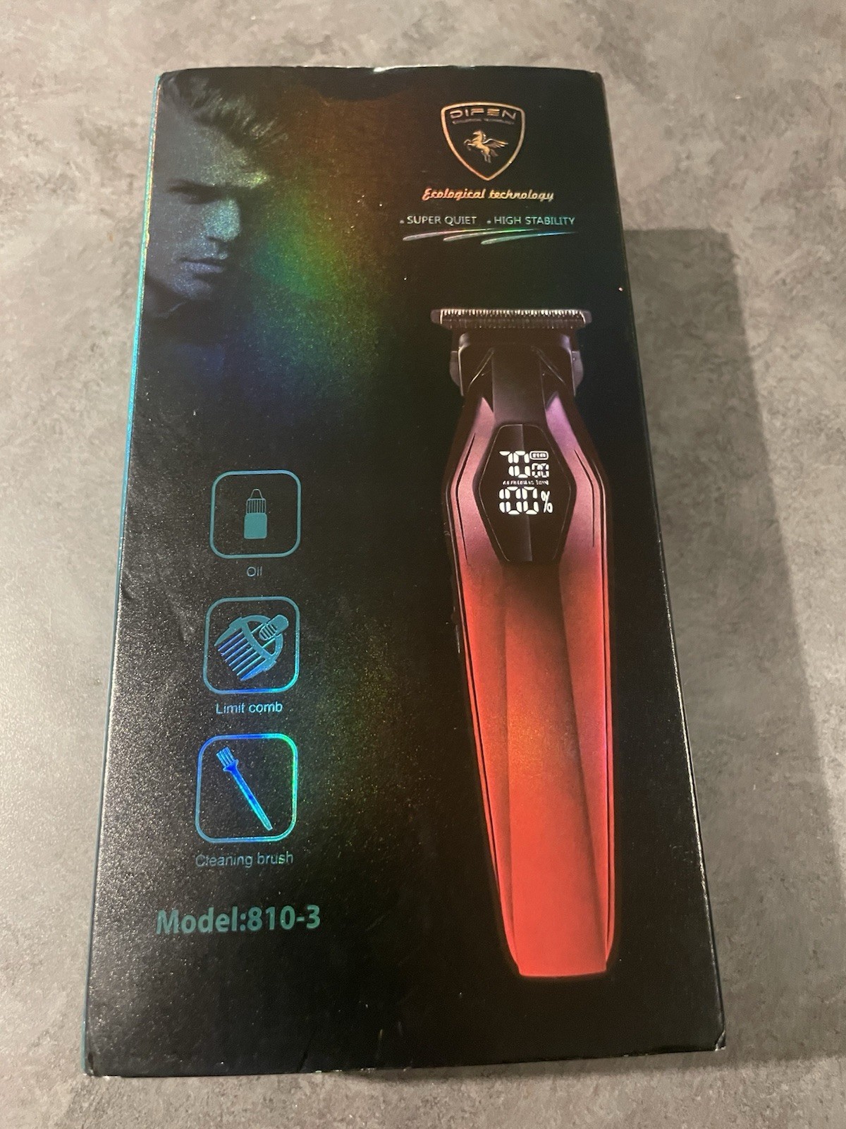 Difen 810-3 T-Blade Hair & Beard Trimmer USB Quick Charge Chrome Blue!