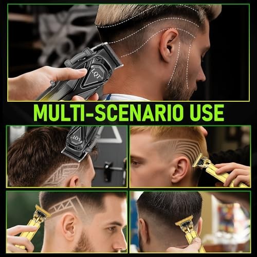 LQT Professional Cordless Hair Clippers Zero-Gap Blade USB-Charge LED