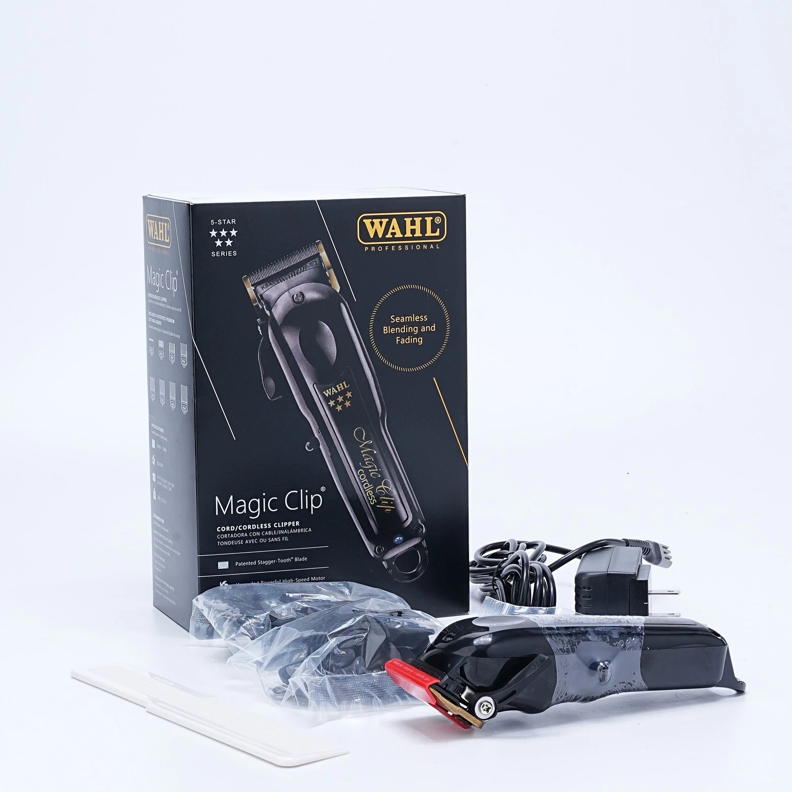 New Wahl 8148 Professional 5-Star Cordless Magic Clip BLACK!!
