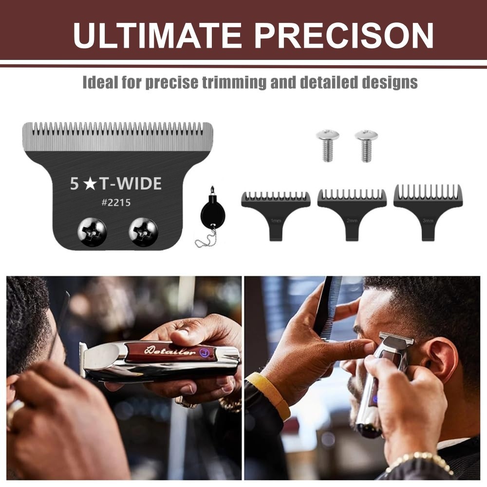 2215 Replacement T Wide Blade for Wahl 5 Star Detailer Li Trimmer 8081 8171 1Pc