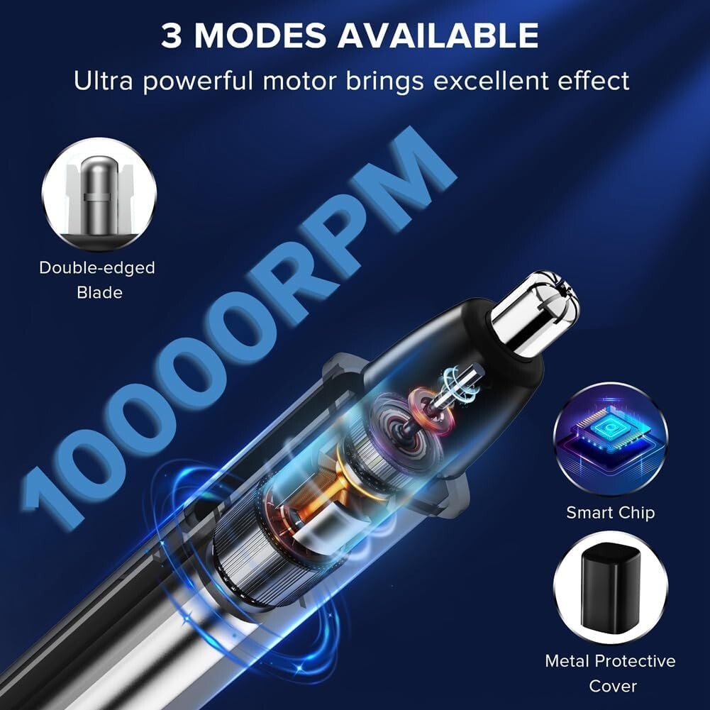 Electric Nose Ear Hair Trimmer Face Eyebrow Mustache Beard Shaver Clipper Unisex