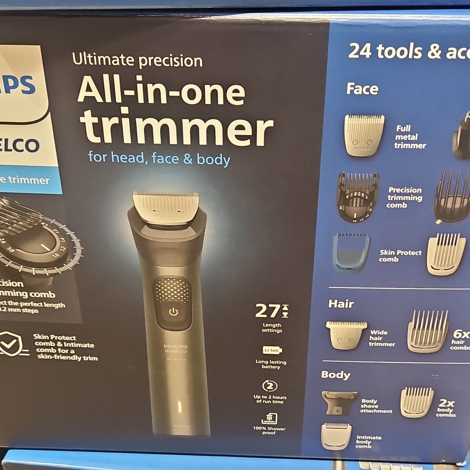 Philips Norelco All-in-One Trimmer 24 Tools, Cordless Wet/Dry Waterproof