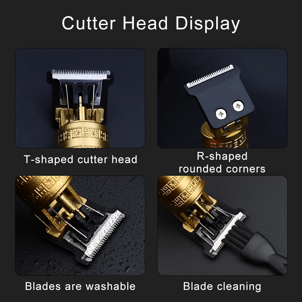Vintage T9 Hair Trimmer for Men Professional Hair Cutting Machine Cordless Beard