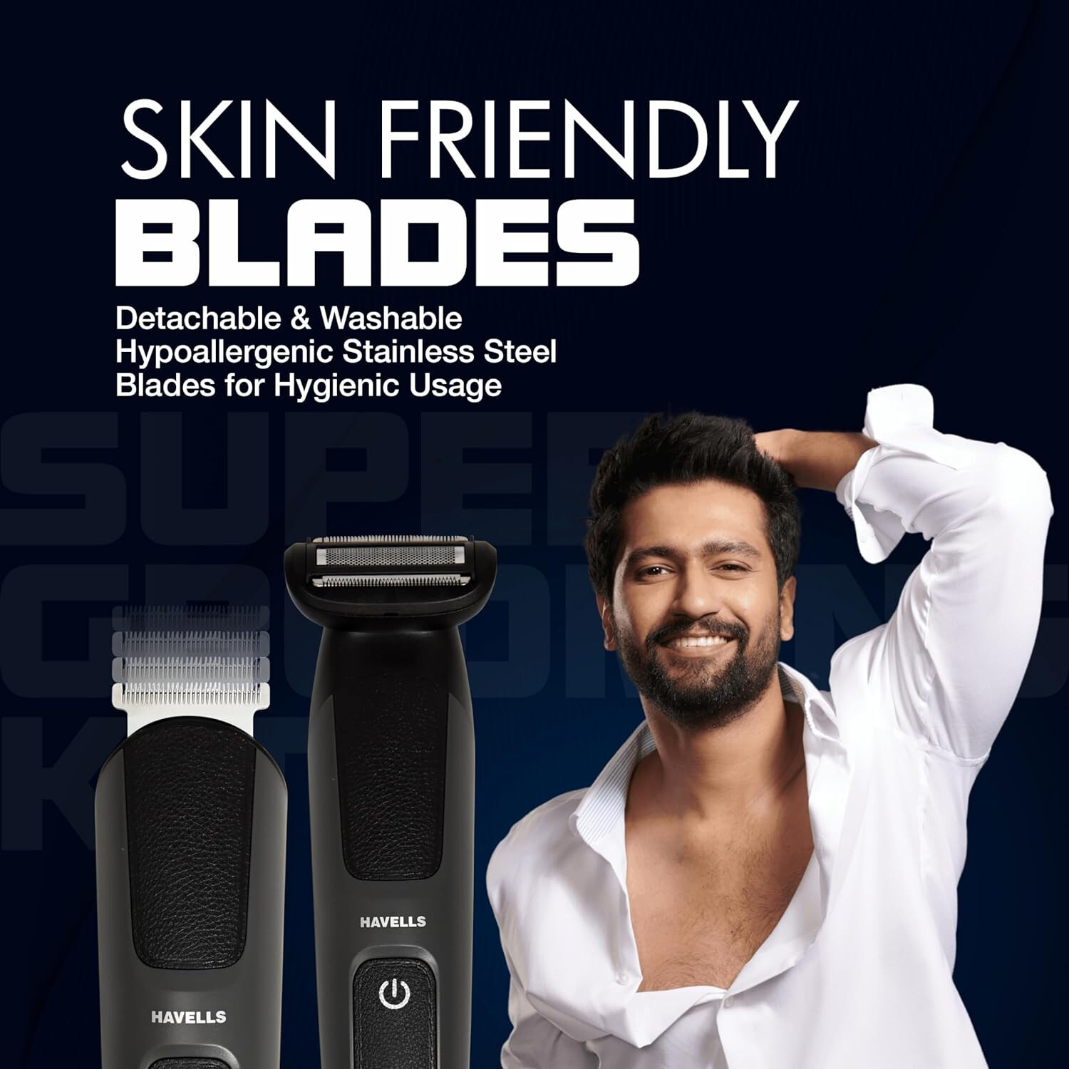 Havells Multipurpose Trimmer for Mens, Hair Trimmer, Stainless Steel,‎‎ ‎GS8714,