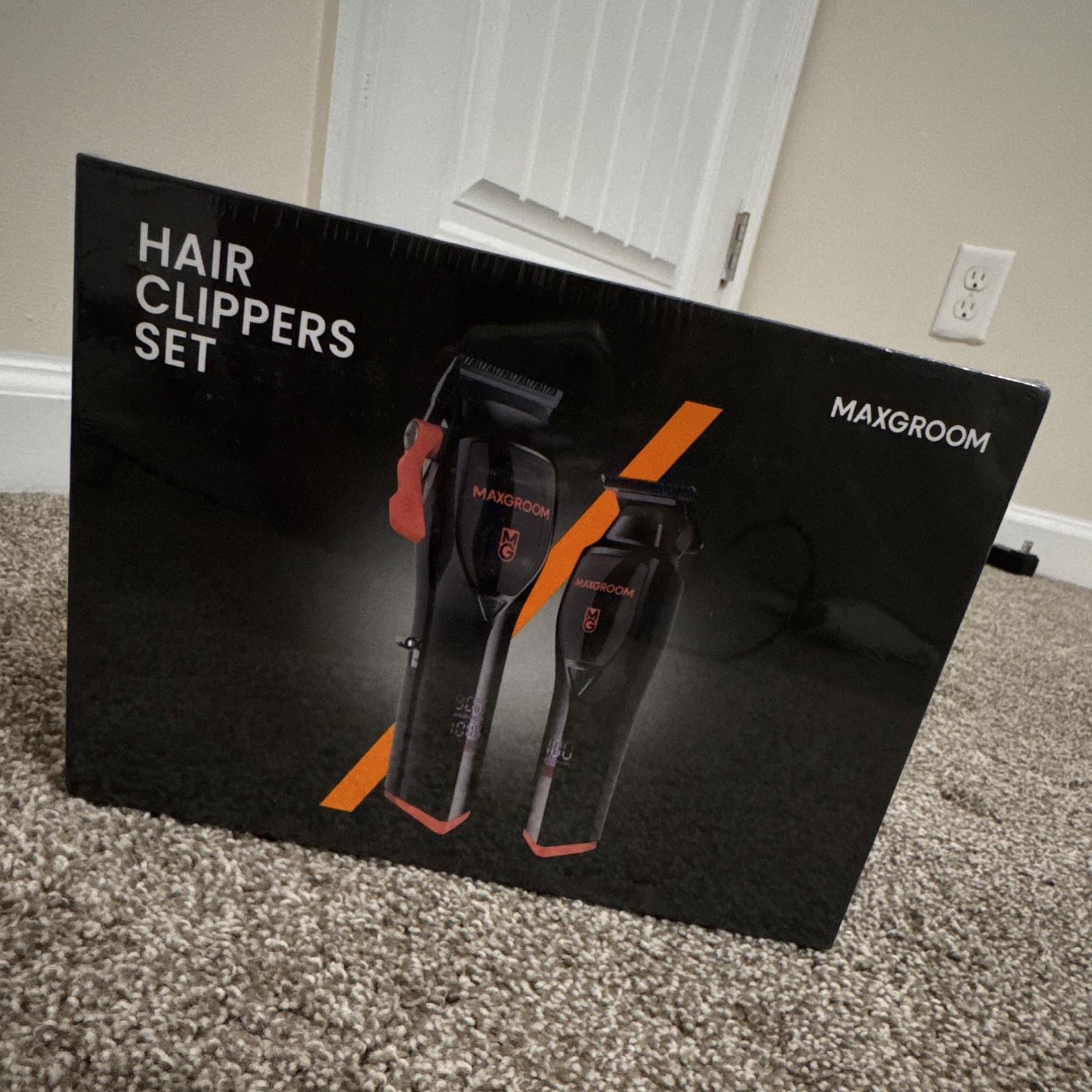 MAXGROOM Cordless Hair Clippers Set, Black/Orange, 2-Piece, 2 Heads