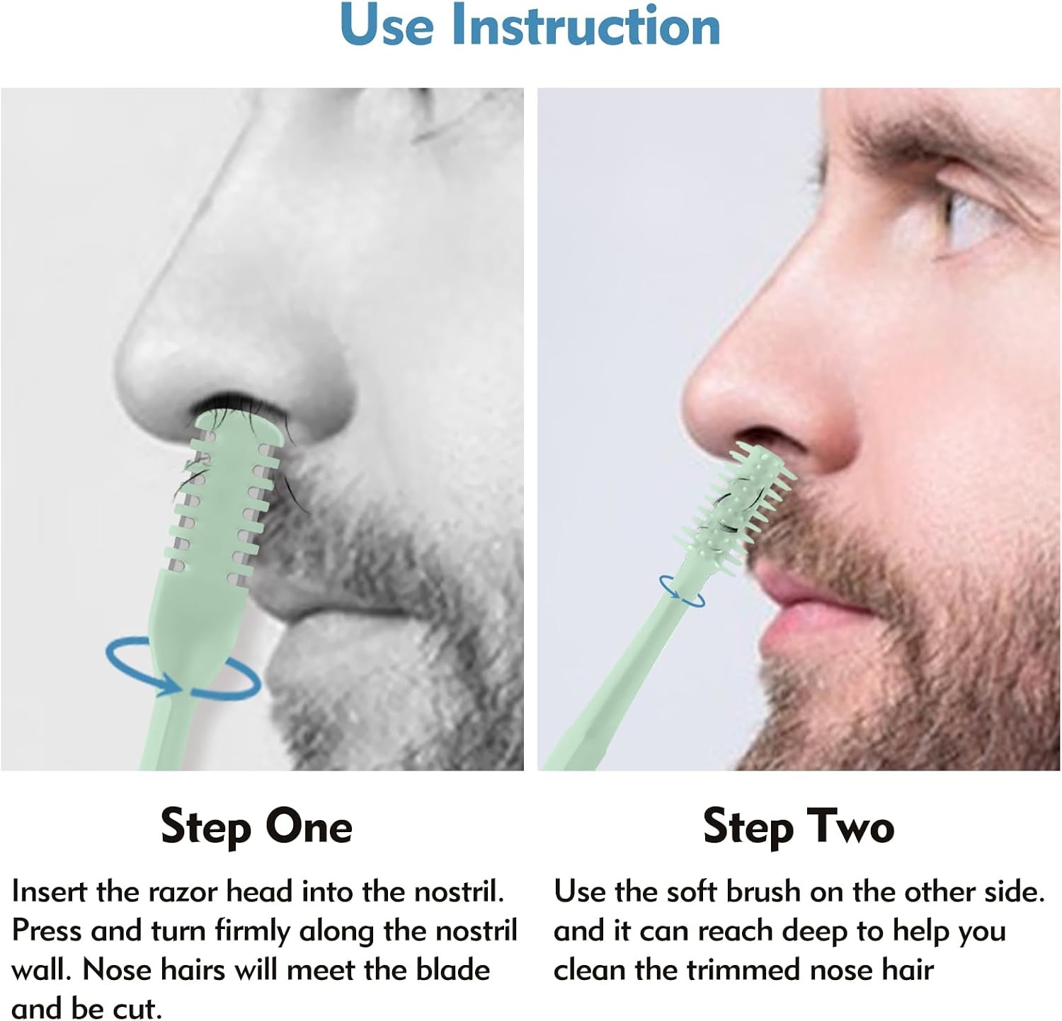 5PCS Nose Hair Trimmer for Women Men | Double-Sided Nose Trimmer Women, Manual 2