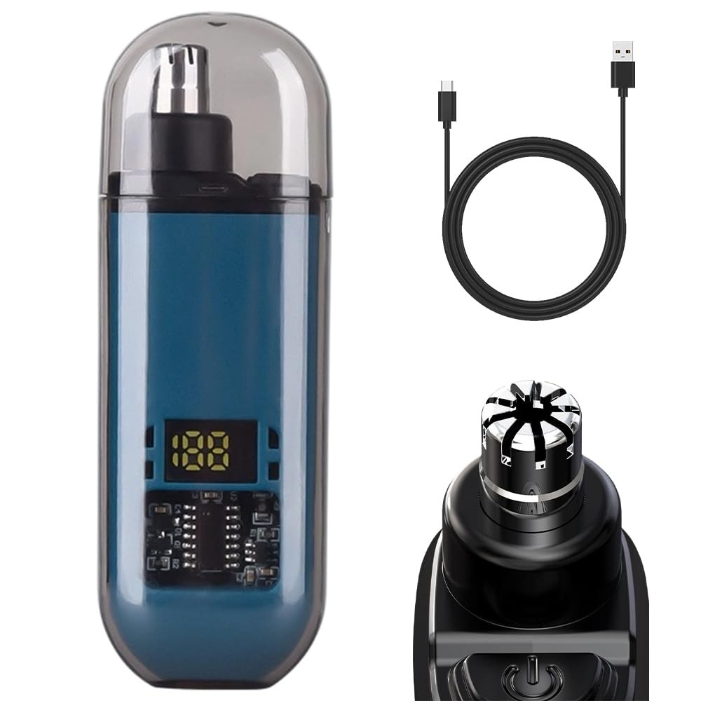 Smart Electric Nose Hair Trimmer Portable Nose EarClippers LED Digital Display