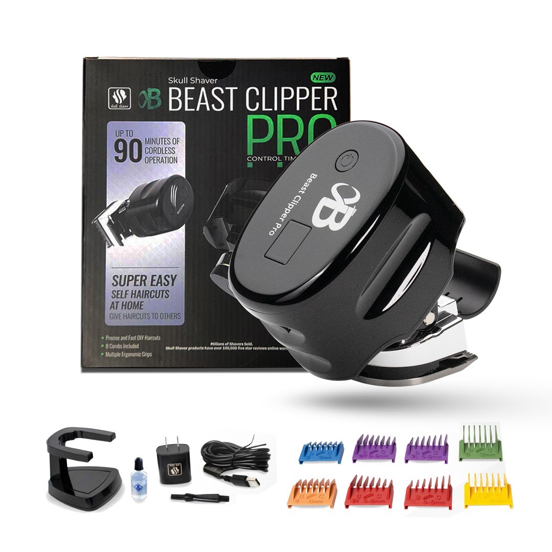 Beast Clipper PRO | Electric Hair Clipper for Head, Beard, and Mustache | 8 Comb