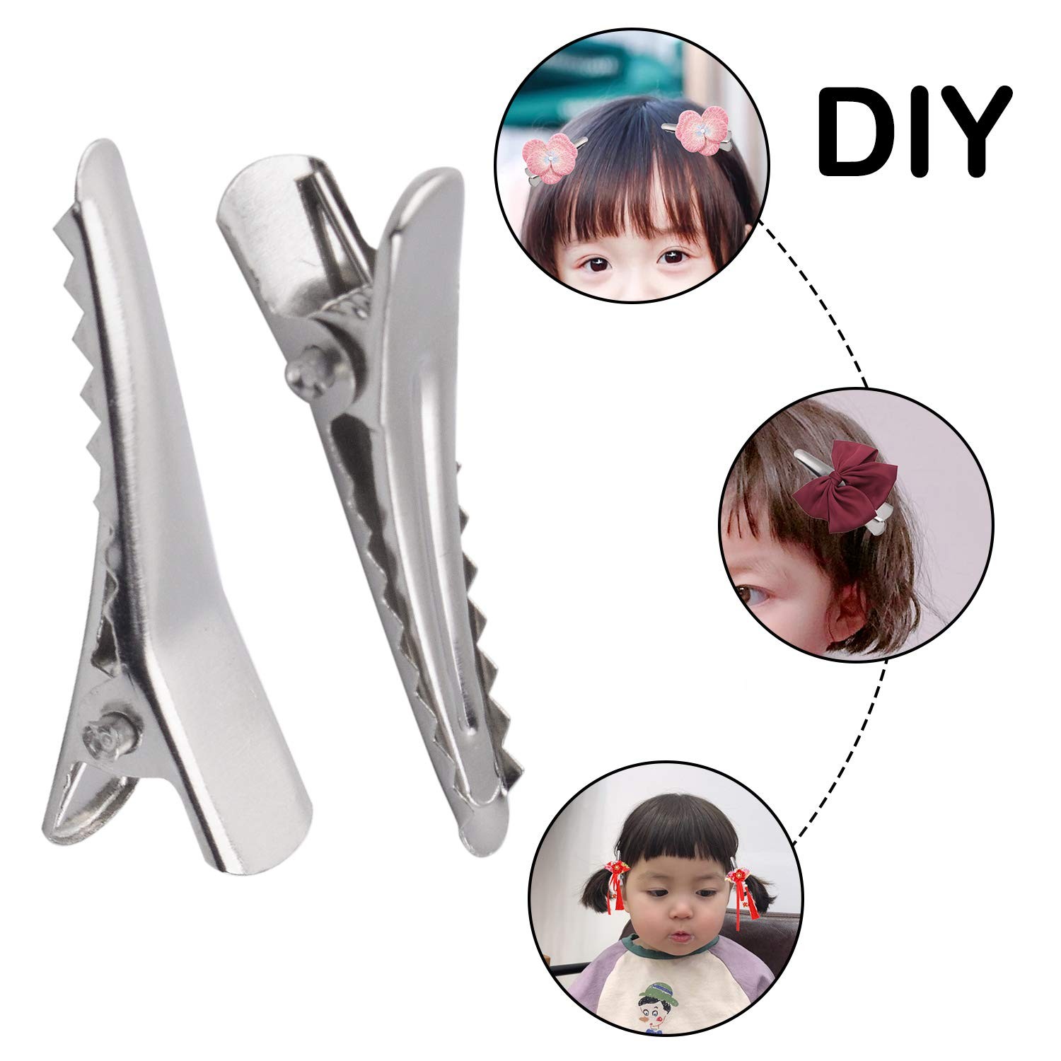 30MM Small Alligator Hair Clips, 100 Pieces 100 Count (Pack of 1), Silver