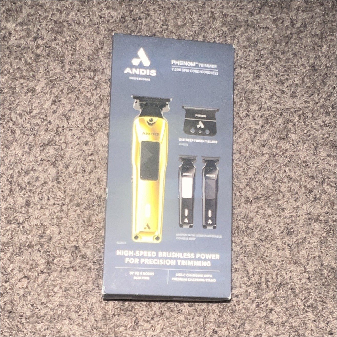 Andis Phenom Trimmer Gold/Black Cordless USB Rechargeable T-Blade 562310