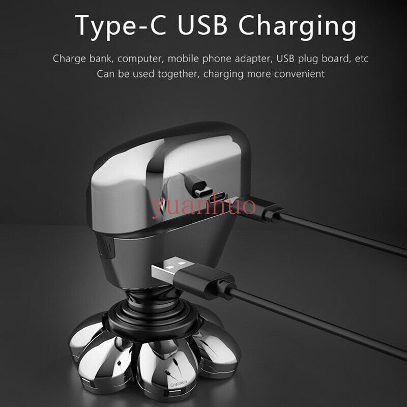 7D 5-in-1 Bald Head Hairs Remover Shaver Razor Smooth Skull Cordless Wet Dry US
