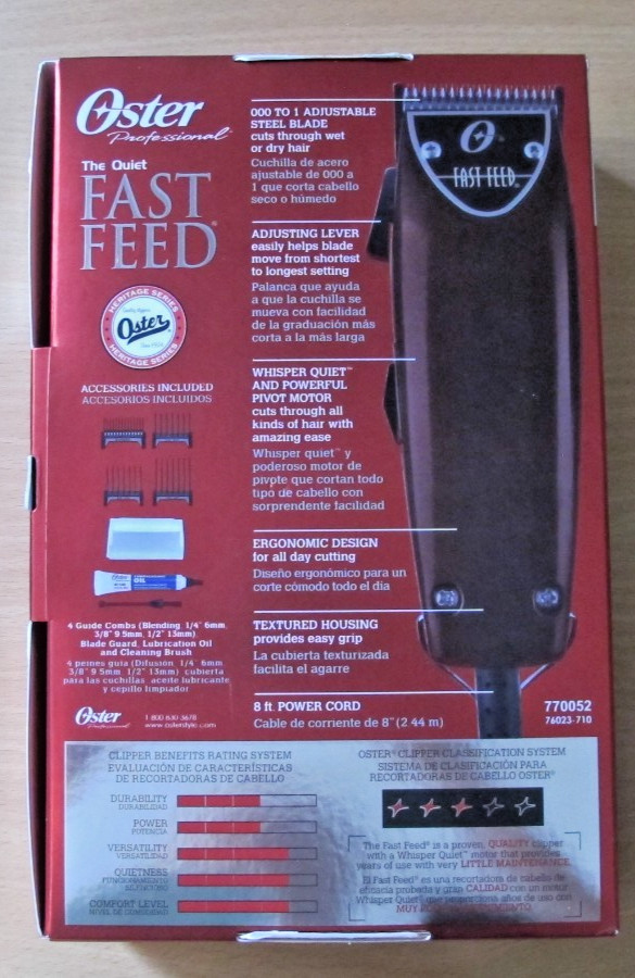 Oster Professional The Quiet FAST FEED Clipper 770052 76023-710 Open Box
