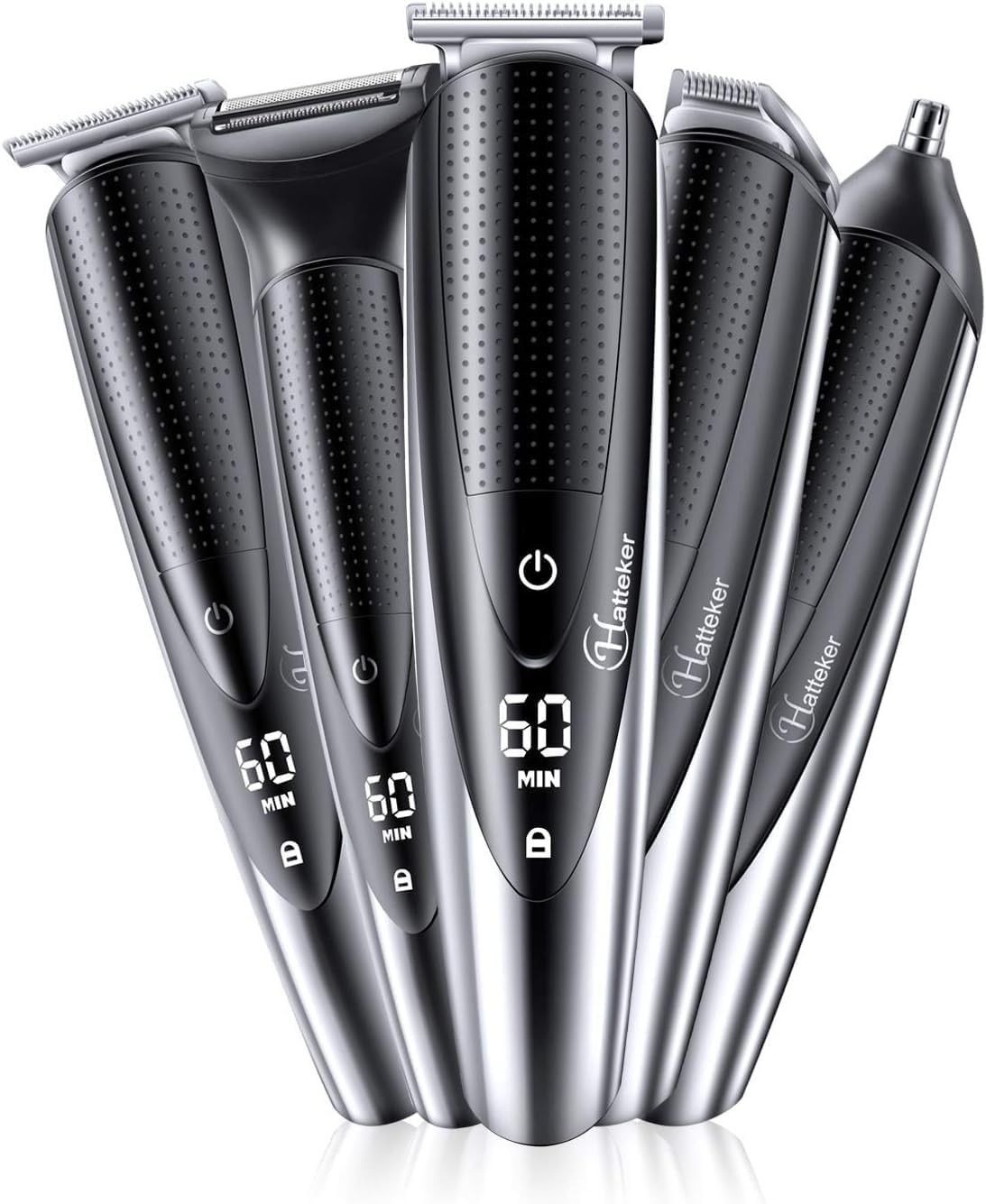 Hatteker 5-in-1 Beard Trimmer Kit, Cordless, Waterproof, USB Charge