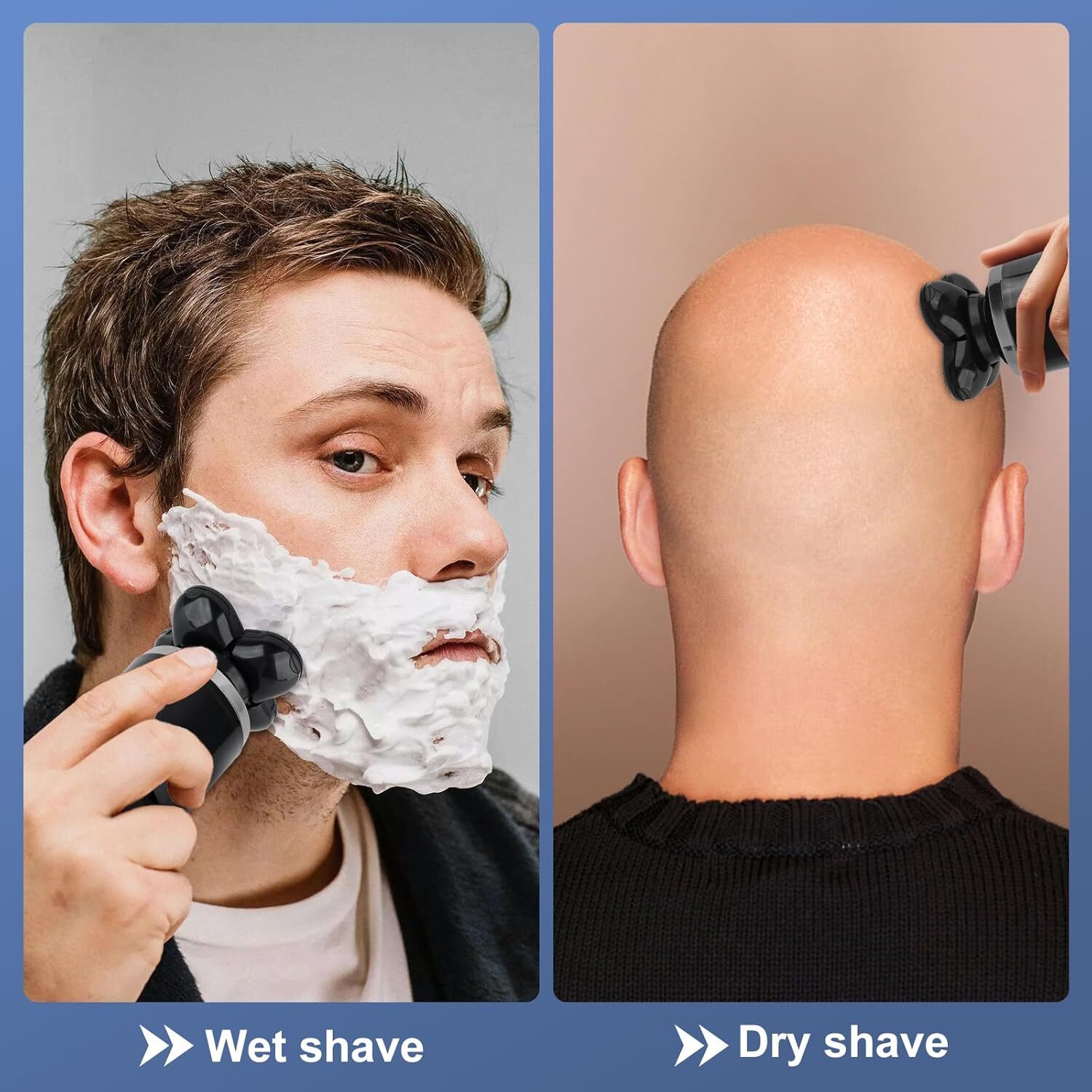 Cordless Electric Hair Remover Shavers Bald Head Razor Smooth Skull Cord Wet Dry