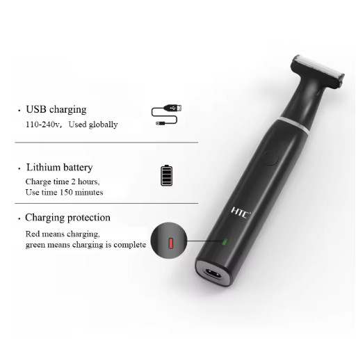 HTC Men’s Electric Body & Groin Hair Trimmer – Rechargeable Pubic Grooming Shave