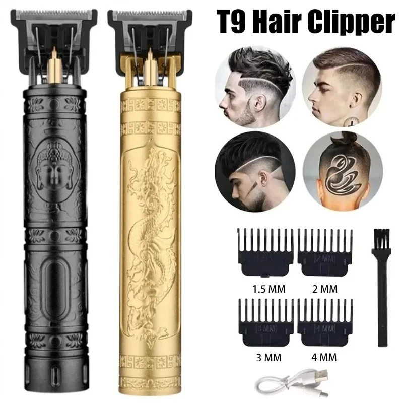 Professional Trimmer Hair Clippers Cutting Beard Cordless Barber Black Dragon