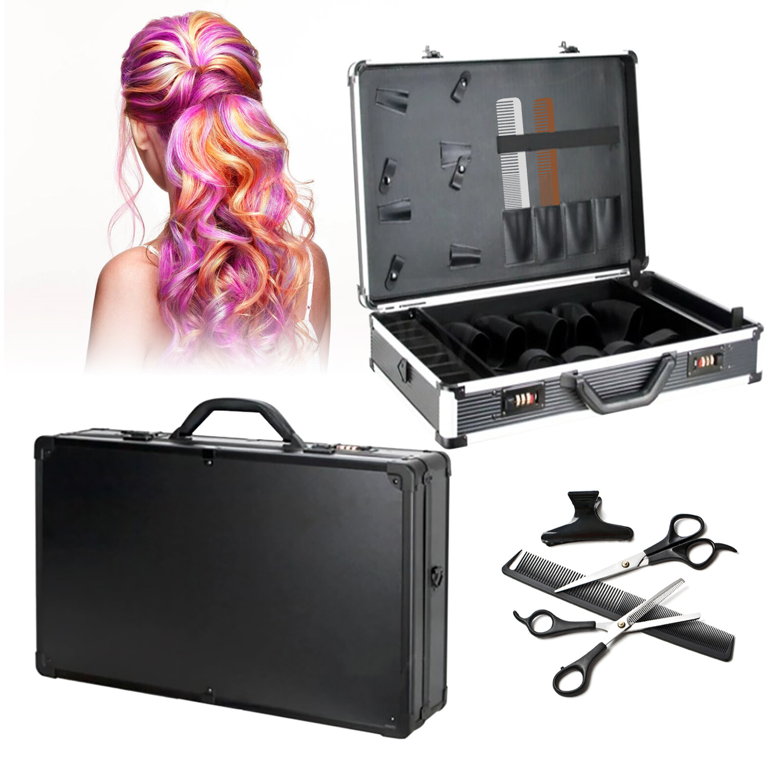 Barber Stylist Suitcase, Carrying Case, For Clippers Trimmers Scissors Tool Box