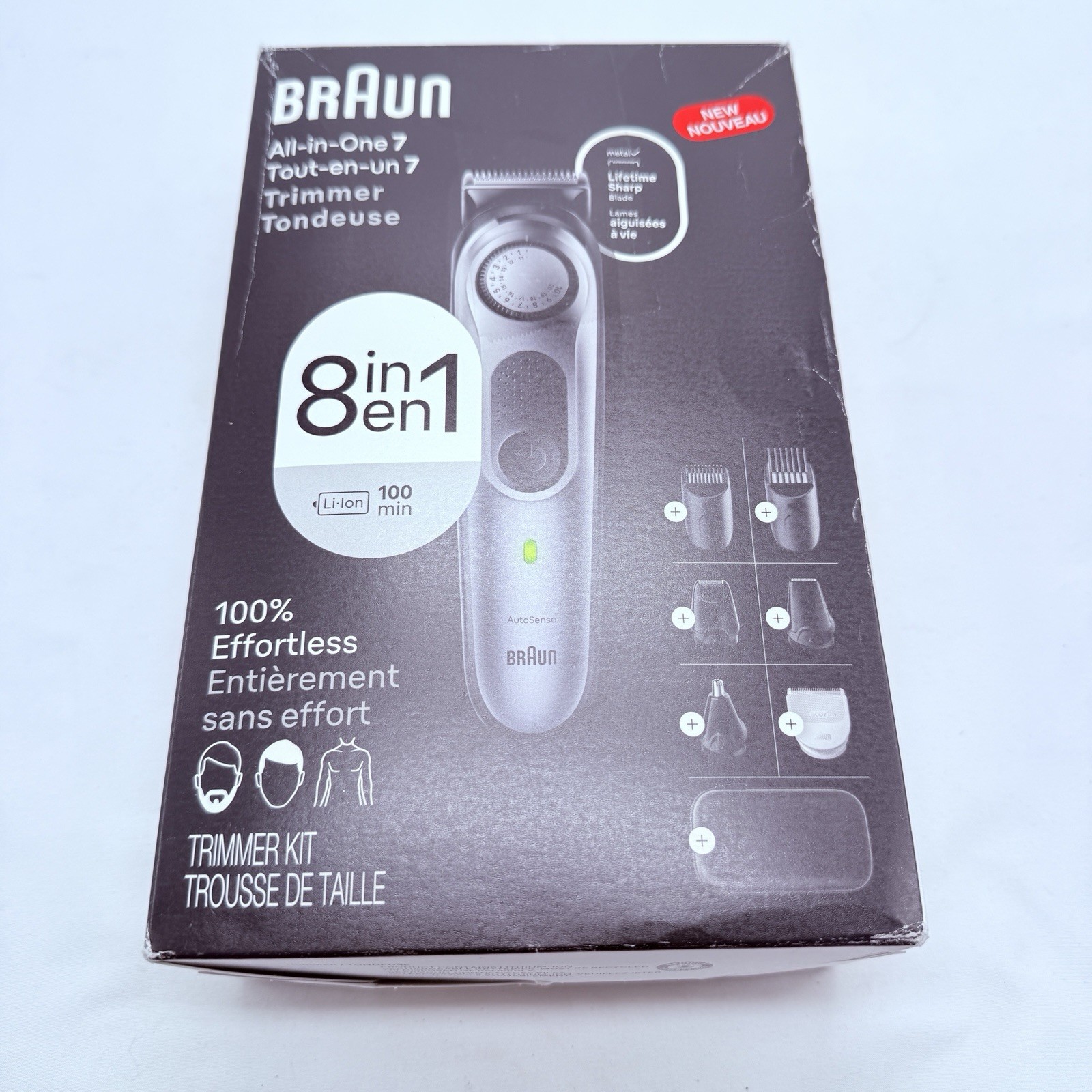 Braun All-in-One Trimmer Kit Series 7 7410 8-in-1 Trimmer Men Beard Body Hair