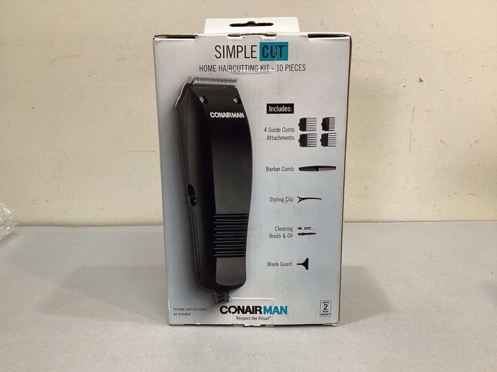Conair Man Simple Cut Corded Hair Clippers Haircutting Kit 10 Piece Set CONAIR