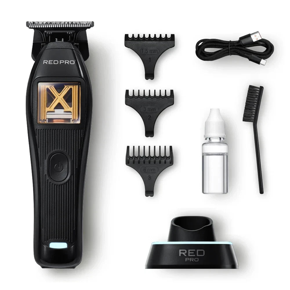 RED PRO X-KING VECTOR MOTOR CORDLESS TRIMMER W/ ZERO GAPPED BLADE SET