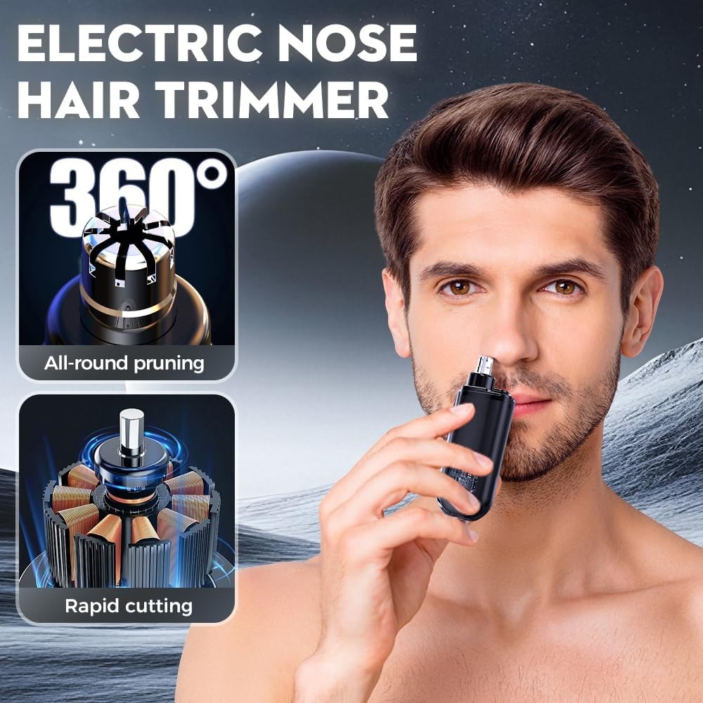 Smart Electric Nose Hair Trimmer Portable Nose EarClippers LED Digital Display